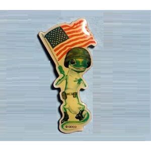 GEICO GECKO US Army  COLLECTIBLE  Advertising Pin